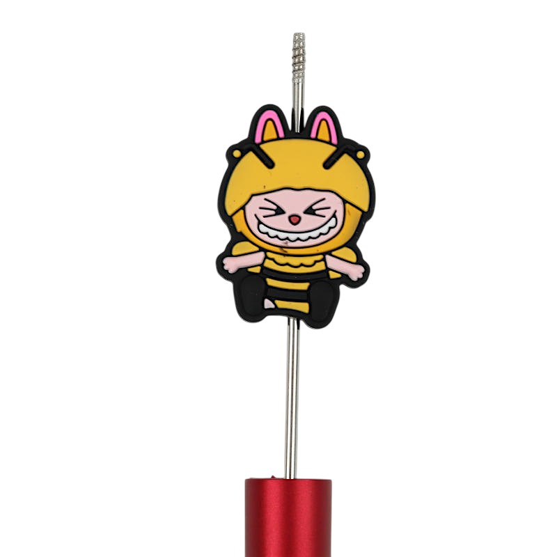 20Pcs Silicone Focal Beads Bee Character Sitting Pose 2