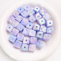 10pcs 14.5mm Light In The Dark Acrylic Cheese Cube Beads 8