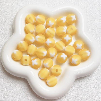 10pcs 16mm Bicolor Round Acrylic Beads DIY Bracelet Making 7