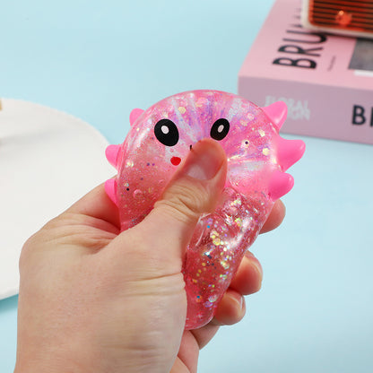 Glitter TPR Squishy Axolotl Sensory Toy 5