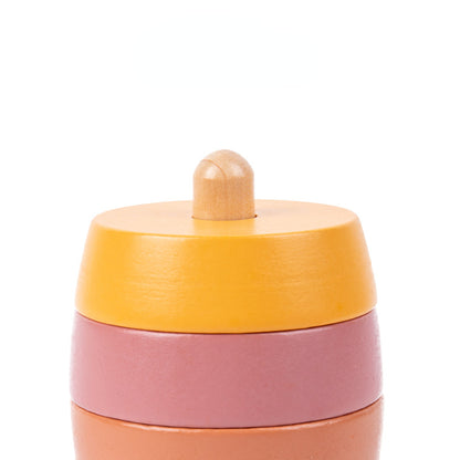 Wooden Space Rocket Montessori Toys Color Shape Pairing 8x8x18cm 4