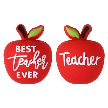 20Pcs Silicone 3D Focal Beads Teacher Series Pencil and Gnome Designs 15
