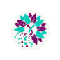 20pcs Silicone Focal Beads Colorful Flower Printed Design