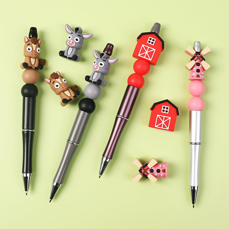 20Pcs Silicone 3D Focal Beads Farm Animal Theme Variety Set 6