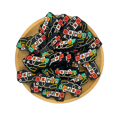 20pcs Silicone Focal Beads Nurse Letters with Stethoscope and Nurse Hat 2