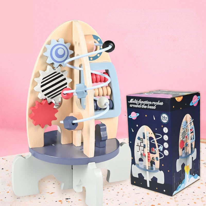 Wooden Rocket Montessori Toys Educational Activity Toy 2