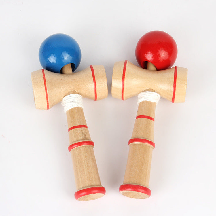 Wooden Trick Ball Toy Classic Dexterity Skill for Kids 13cm 2
