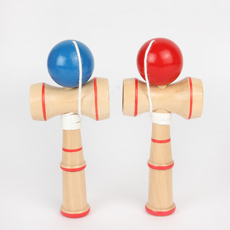 Wooden Trick Ball Toy Classic Dexterity Skill for Kids 13cm
