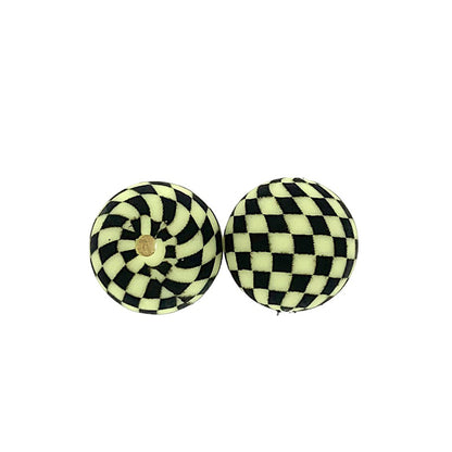 50pcs 15mm Printed Checkered Silicone Beads 7
