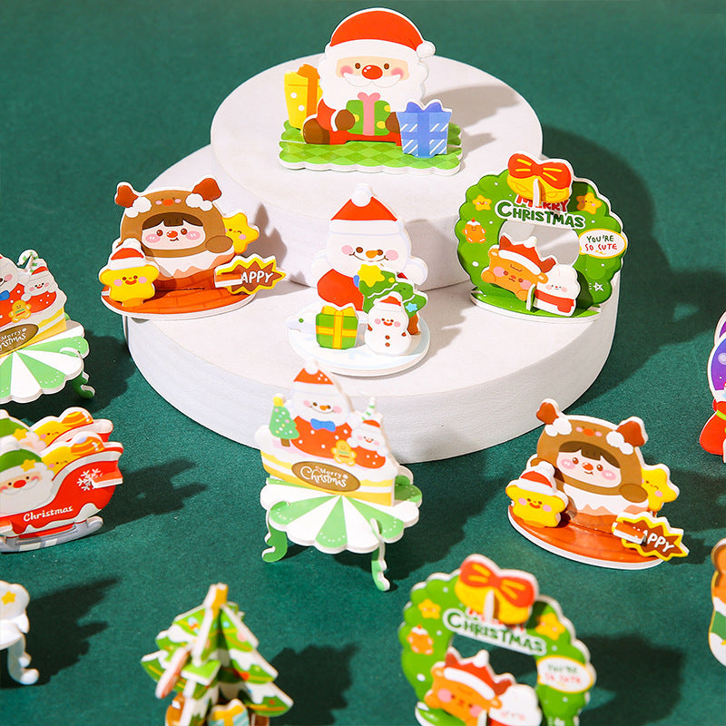 Christmas 3D Puzzle Paper Toy Educational for Kids 10pcs 2