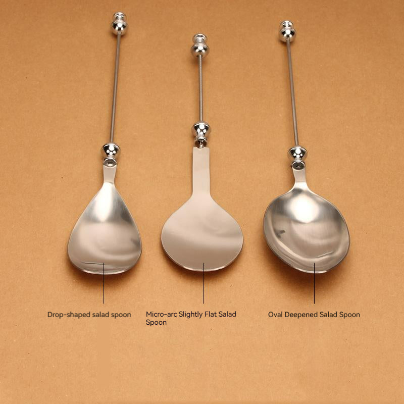 Beadable Salad Fruit Spoon Stainless Steel DIY Craft Supplies 4