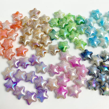 50pcs 22x10mm UV Finish Gradient Star Acrylic Beads 3