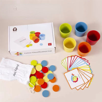 Wooden Color Classification Cups Montessori Toys for Toddlers 6