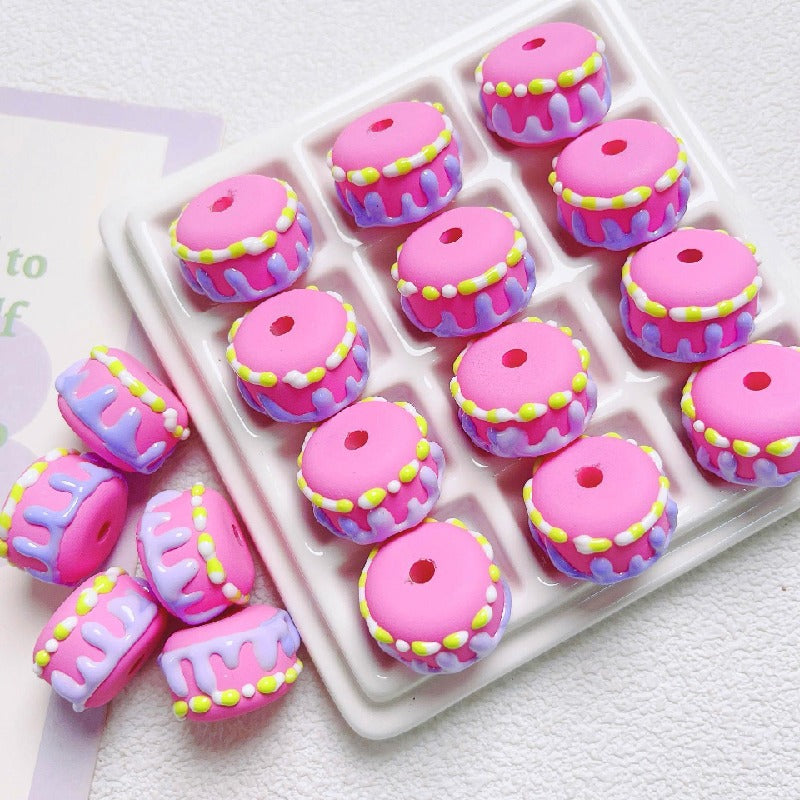 10pcs 14x20mm Cake Acrylic Beads DIY Bracelet Making 6