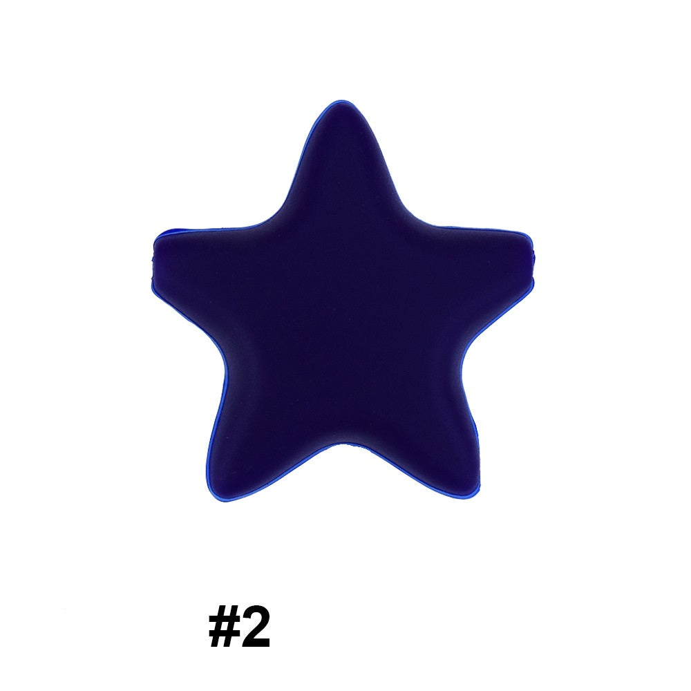 45mm Star Silicone Beads 50pcs