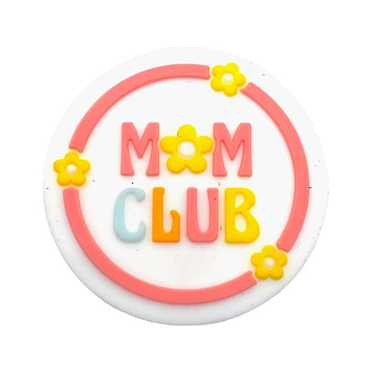 20pcs Silicone Focal Beads Mom Club Flower Circle Design