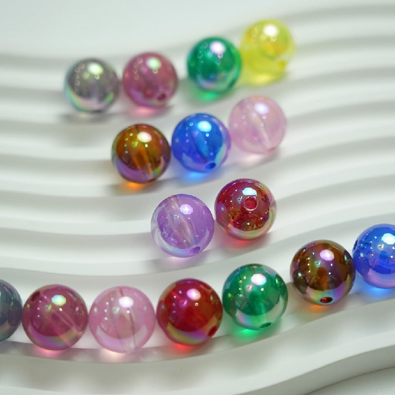 50pcs 16mm UV Finish Round Acrylic Beads Transparent DIY Bracelet Making 4