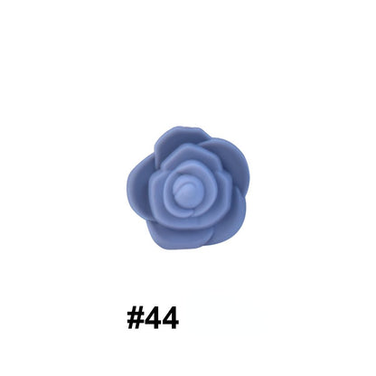 50pcs Silicone Focal Beads Rose Flower Double-Sided Design 23