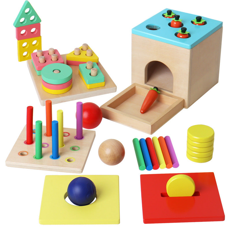 Wooden Pulling Radish Coin Box Montessori Toys for Kids 4