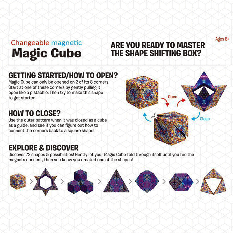Magnetic Cube Fidget Toy 3D Changeable Geometric Puzzle 3