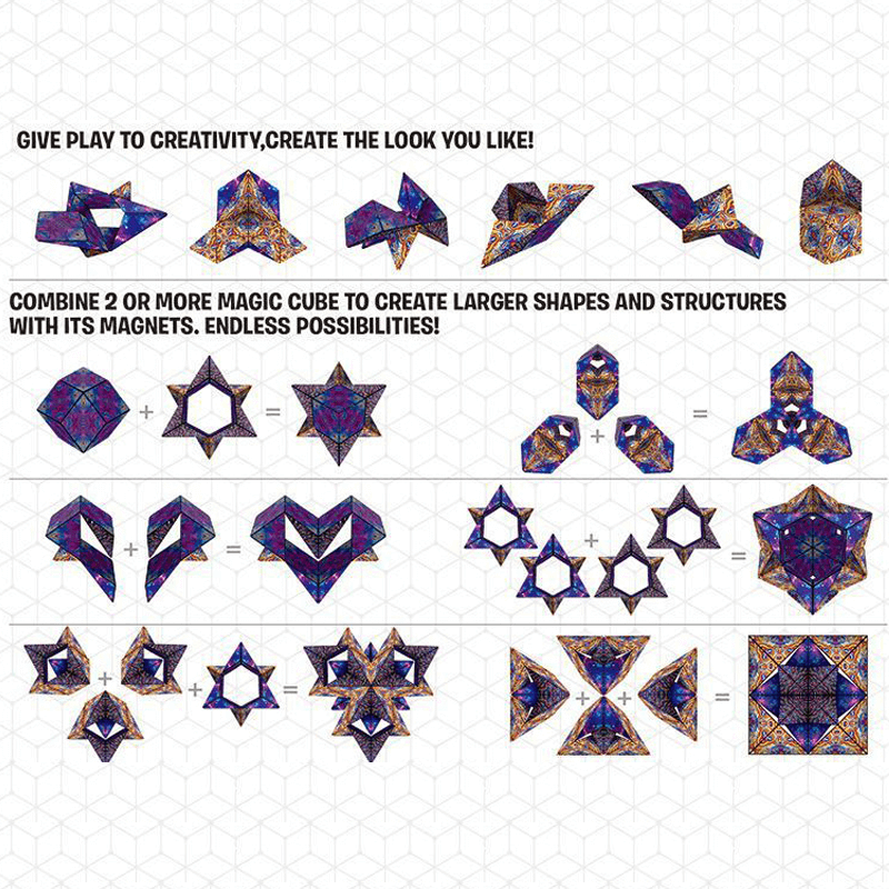 Magnetic Cube Fidget Toy 3D Changeable Geometric Puzzle 5