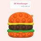 Silicone Pop It Fidget Toy 3D Hamburger Shape with Sling 2