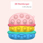 Silicone Pop It Fidget Toy 3D Hamburger Bubble Push Sensory 2