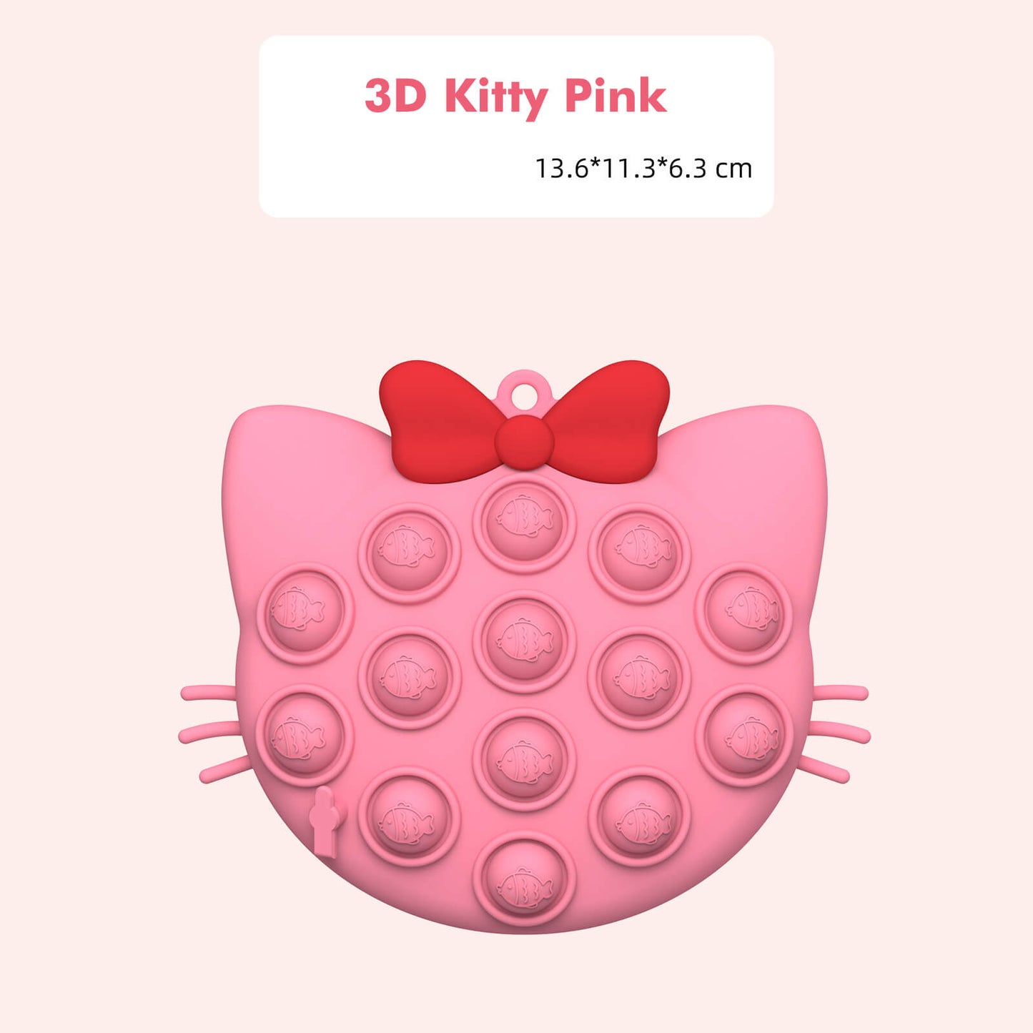 Silicone Pop It Fidget Toy 3D Kitty Push Bubble Sensory Toy Pink 2