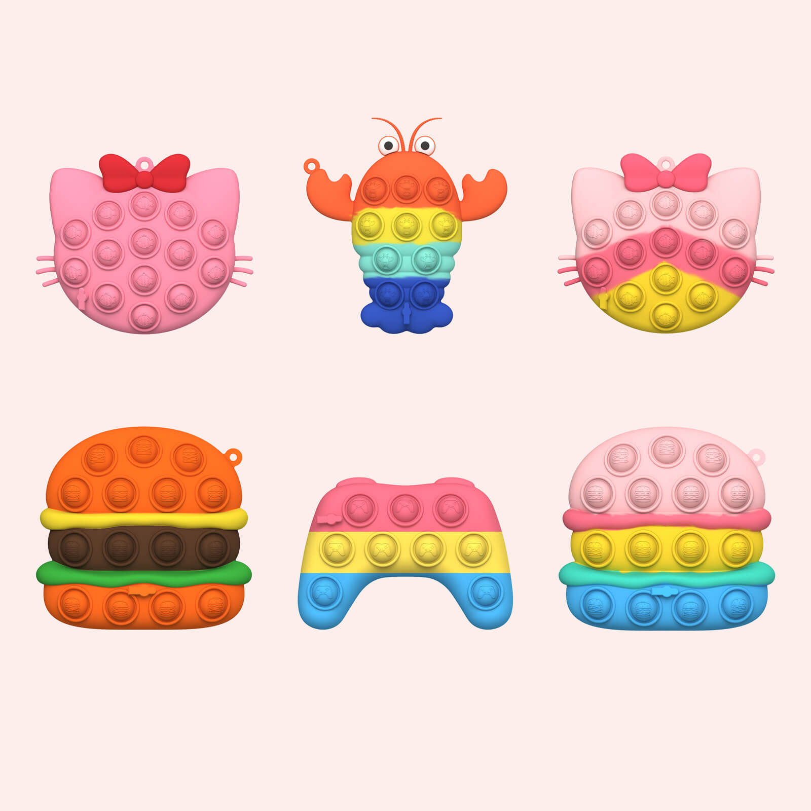 Silicone 3D Pop It Fidget Toy Ball with Air Valve