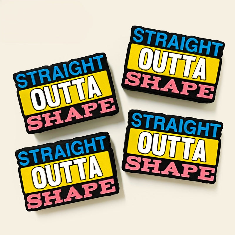 20Pcs Silicone Focal Beads Straight Outta Shape Printed Text Design