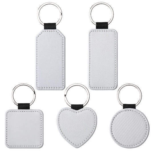 Sublimation Blank Leather Keychain Rectangular and Heart Shape