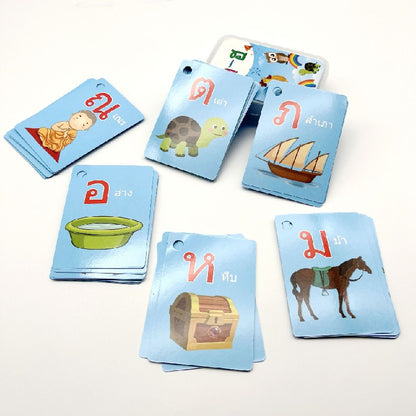 Educational Paper Flash Cards Thai Language Learning Toy 6.2x8.8cm 3