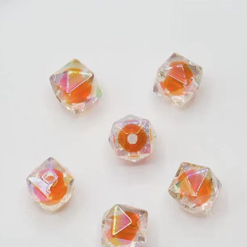 200pcs 16mm Diamond Acrylic Beads Transparent for Jewelry Making 11
