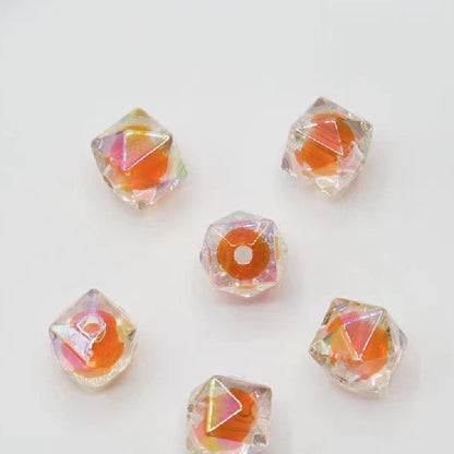 200pcs 16mm Diamond Acrylic Beads Transparent for Jewelry Making 11