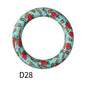 65mm Printed Silicone Beads Ring Shape Printed Design 34