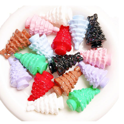 5pcs 36x22mm Christmas Tree Acrylic Beads Holiday Craft