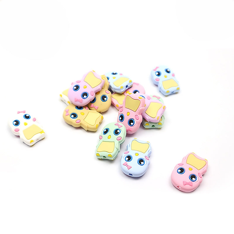 Silicone Focal Beads Cute Bowknot Little Duck Front Facing 4