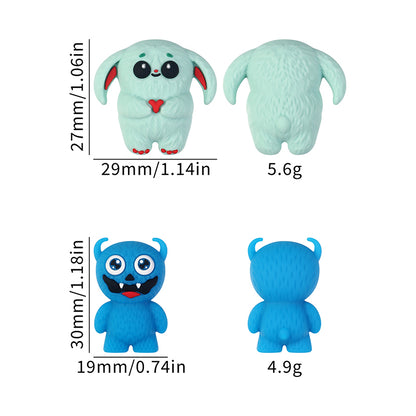 20Pcs Silicone 3D Focal Beads Cute Little Monster Various Colors 6