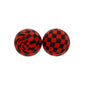 50pcs 15mm Printed Checkered Silicone Beads 5
