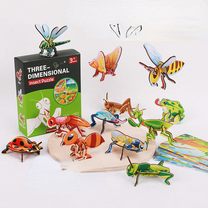 Wooden 3D Puzzle Educational Fun Insect Building Toy 2