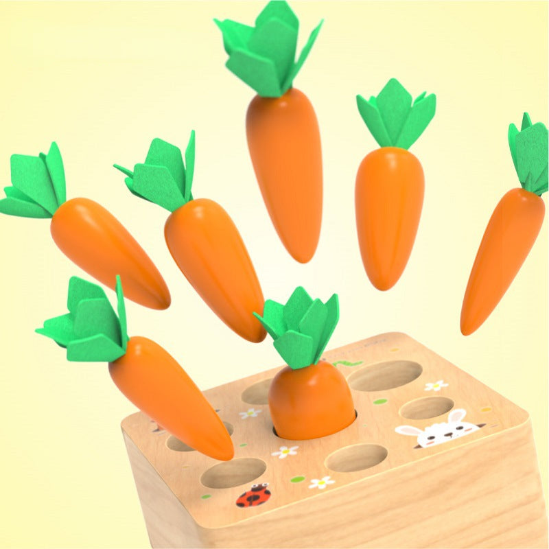 Wooden Montessori Toys Carrot Pulling Game for Toddlers 2