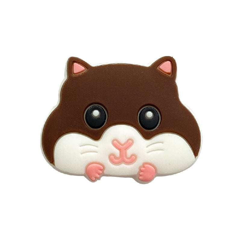 20pcs Silicone Focal Beads Hamster Front Facing Design 6