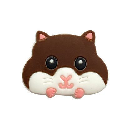 20pcs Silicone Focal Beads Hamster Front Facing Design 6