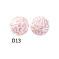 50pcs 15mm Rhombus Printed Silicone Beads Multi Color Design 23
