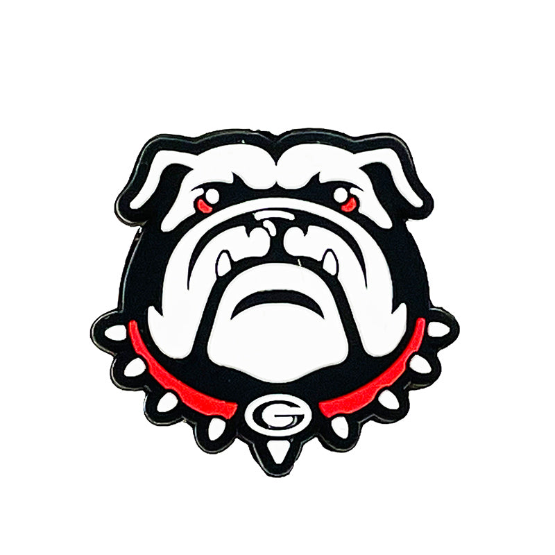 20pcs Silicone Focal Beads Bulldog Face with Spiked Collar