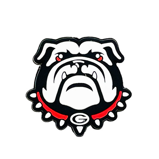 20pcs Silicone Focal Beads Bulldog Face with Spiked Collar
