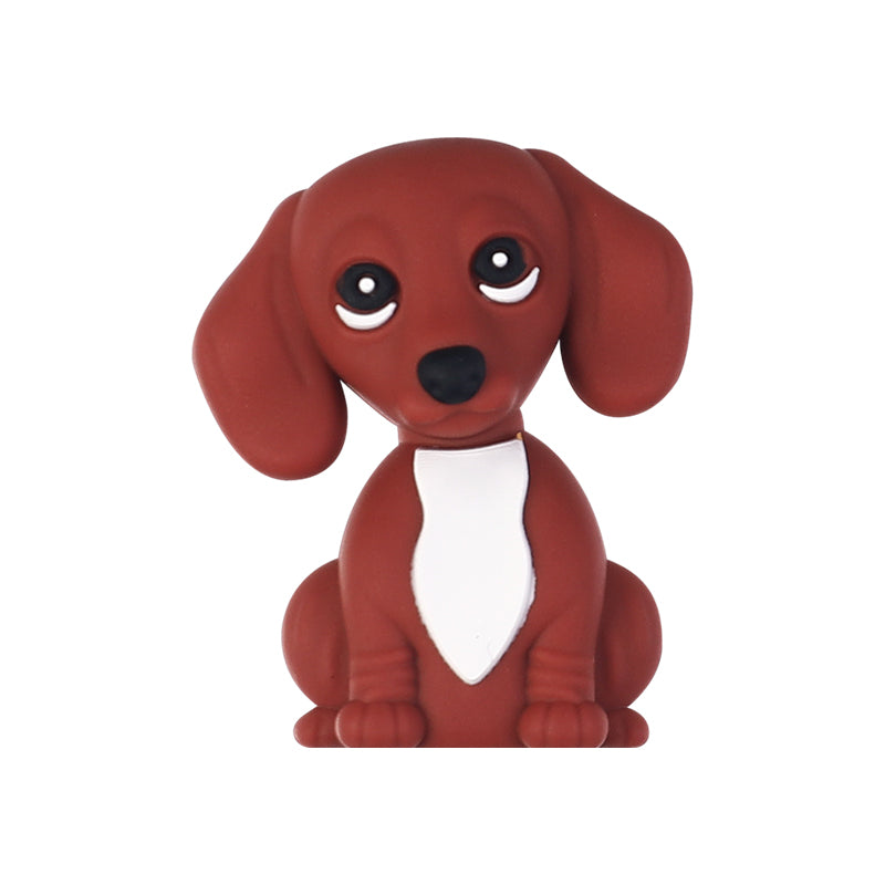 20Pcs Silicone 3D Focal Beads Cute Puppy Sitting Pose 15