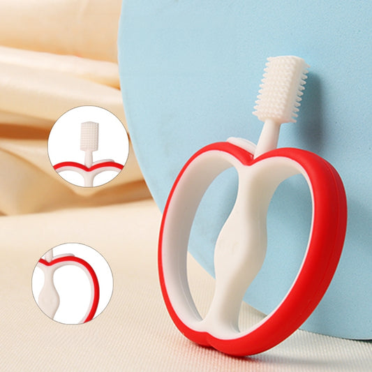 Silicone Baby Teething Toy Apple Shape Soft Bristled Toothbrush 5 Pack