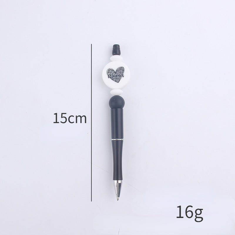 Heart Animal Silicone Beaded Pens Handmade Office School Supplies 5