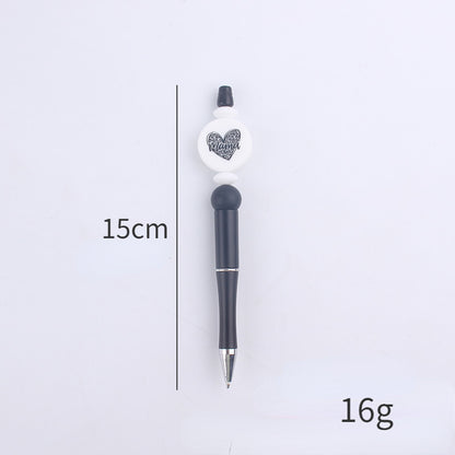 Heart Animal Silicone Beaded Pens Handmade Office School Supplies 5